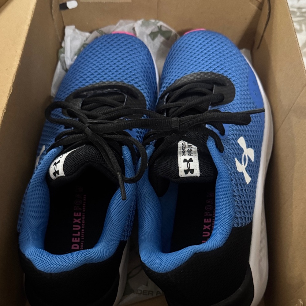 Under Armour women Blue and Black Sneakers worn 1 hour